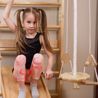 Grand Wooden Swedish Ladder Wall Set Sport 4, Stall Bar, Indoor Jungle Gym