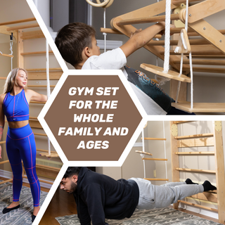 Wooden Swedish Ladder Wall Set Sport 3, Climbing ladder, Indoor Jungle Gym