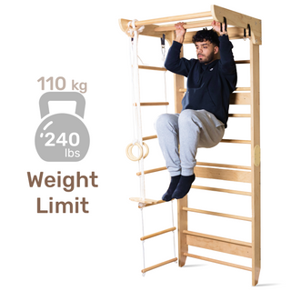 Wooden Swedish Ladder Wall Set Sport 3, Climbing ladder, Indoor Jungle Gym