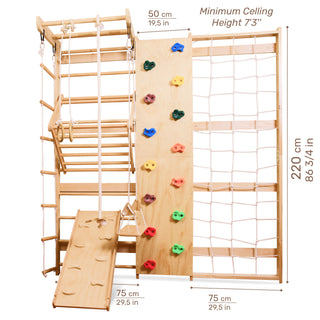 Grand Wooden Swedish Ladder Wall Set Sport 4, Stall Bar, Indoor Jungle Gym