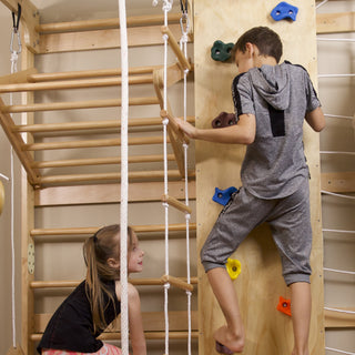 Grand Wooden Swedish Ladder Wall Set Sport 4, Stall Bar, Indoor Jungle Gym