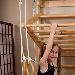 Grand Wooden Swedish Ladder Wall Set Sport 4, Stall Bar, Indoor Jungle Gym