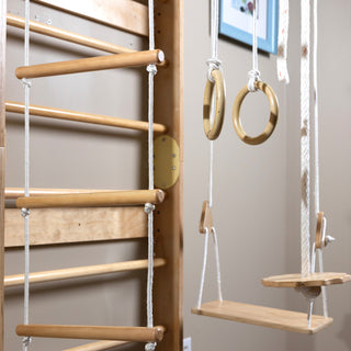 Wooden Swedish Ladder Wall Set Sport 2, Stall Bar, Indoor Jungle Gym