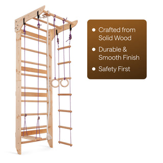Wooden Swedish Ladder Wall Set Sport 2, Stall Bar, Indoor Jungle Gym
