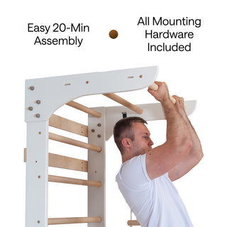 Wooden Swedish Ladder Wall Set Kinder 2, Stall Bar, Indoor Jungle Gym