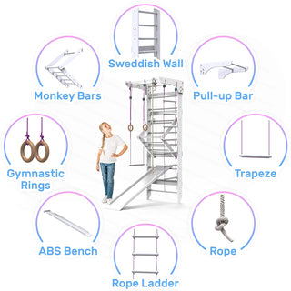 Wooden Swedish Ladder Wall Set KINDER-3 - Wedanta Kids