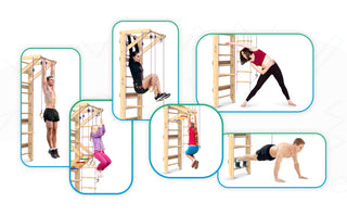 Wooden Swedish Ladder Wall Set Sport-4 - Wedanta Kids