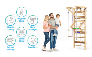 Wooden Swedish Ladder Wall Set Sport-4 - Wedanta Kids