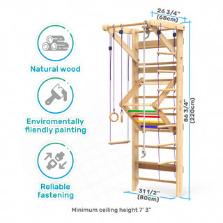 Wooden Swedish Ladder Wall Set Sport-4 - Wedanta Kids